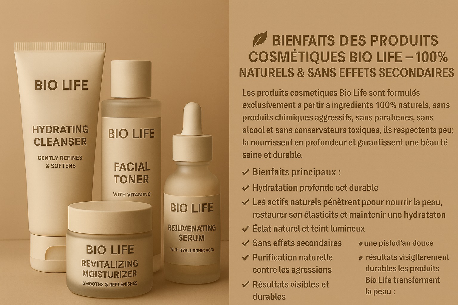 Pack de soins cosmétiques Bio Life